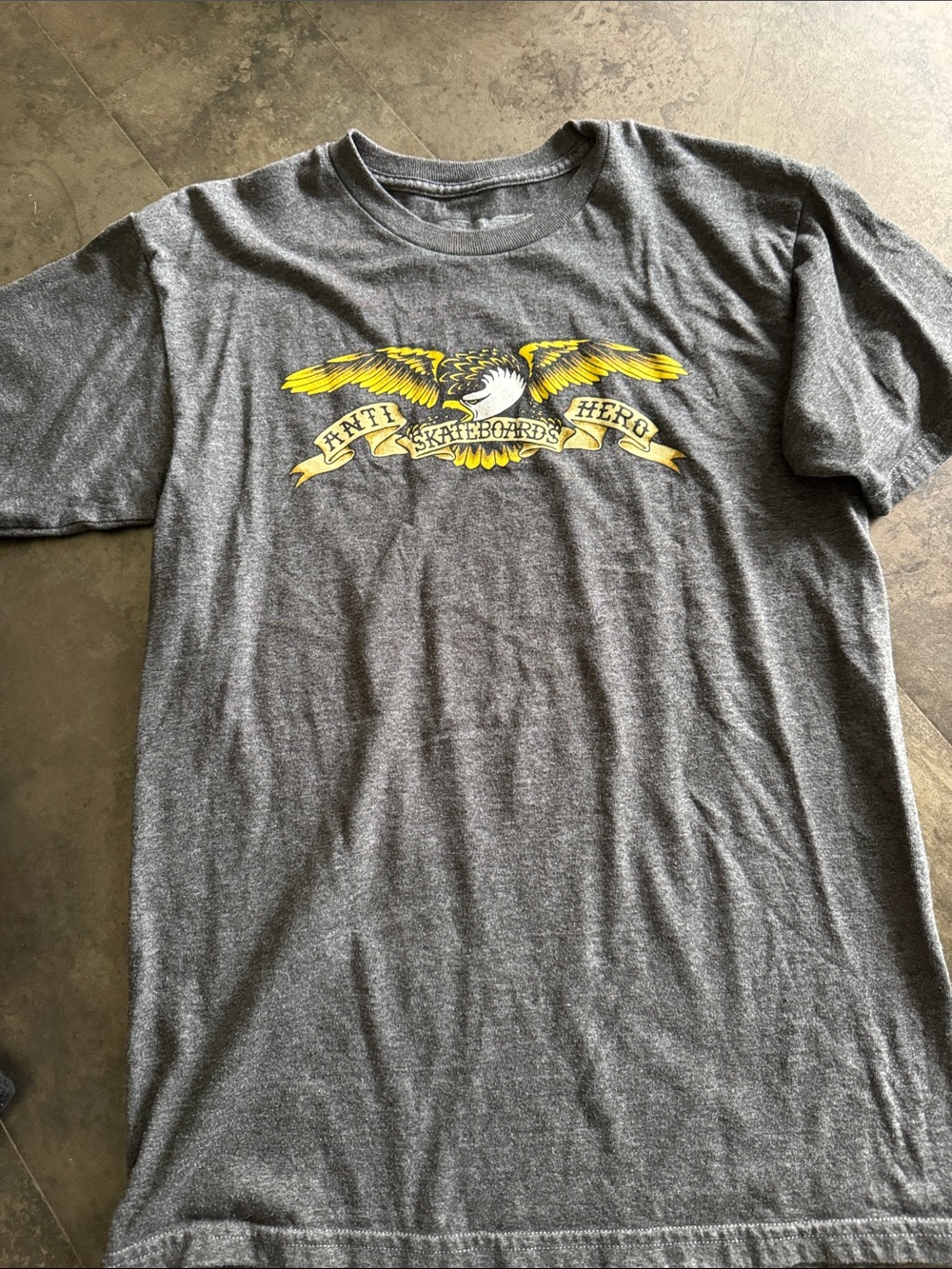 Lucky Brand Gray Short-Sleeve Tee with Yellow Eagle Graphic